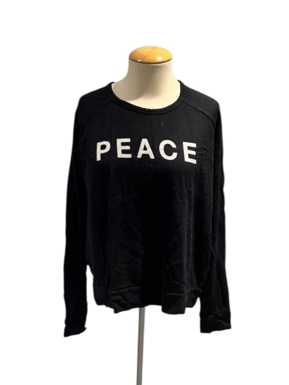 SUNDRY black soft sweatshirt “peace & love” - size 3 (large)